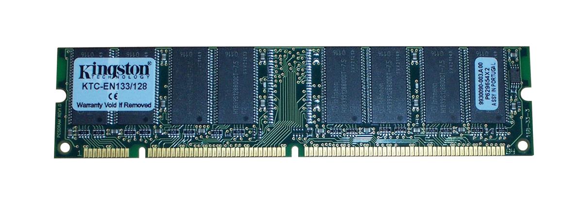 KTC-EN133/128 | Kingston 128MB 133MHz PC133 non-ECC Unbuffered CL3 168-Pin DIMM 3.3V Memory Module