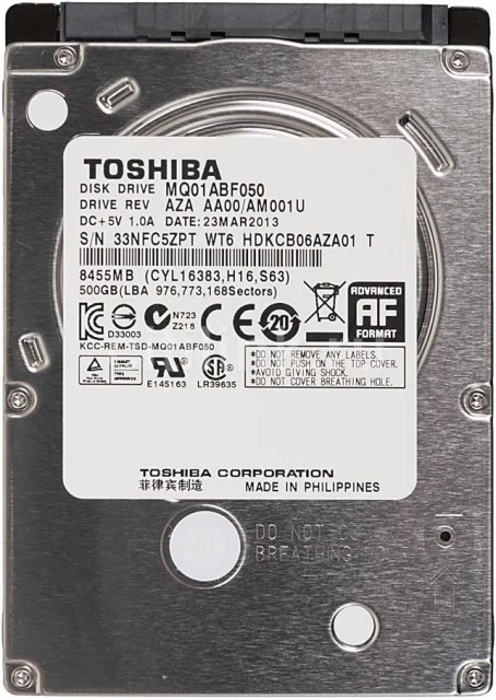 MQ01ABF050H | Toshiba 500GB 5400RPM SATA 6Gb/s 32MB Cache 2.5 7MM Internal Solid State Hybrid Drive