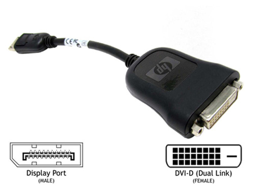 484156-001 | HP 7.5-inchs Long DisplayPort to DVI-D Adapter - NEW