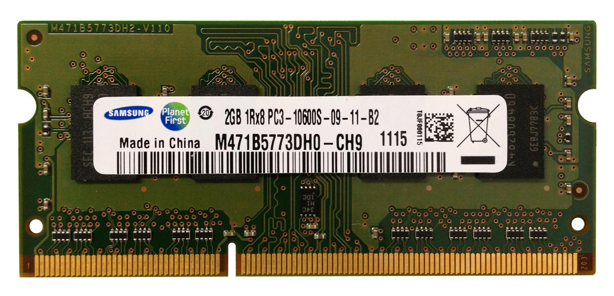 M471B5773DH0-CH9 | Samsung 2GB DDR3 SoDimm Non ECC PC3-10600 1333Mhz 1Rx8 Memory