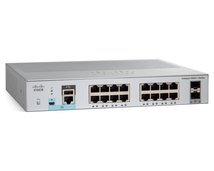 WS-C2960L-16PS-LL | Cisco Catalyst 2960L-16PS-LL Managed Switch 16 Ethernet-Ports and 2 Gigabit SFP Uplink-ports