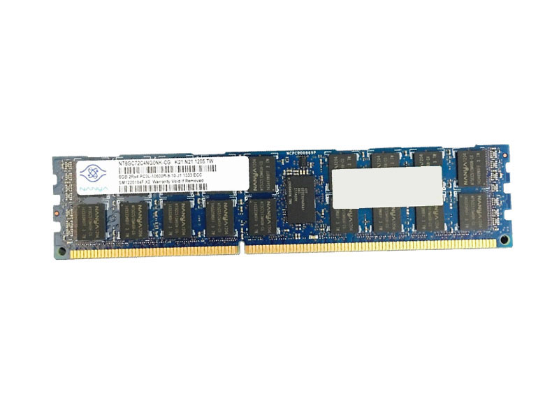 NT8GC72C4NG0NK-CG | Nanya 8GB DDR3-1333MHz PC3-10600 ECC CL9 240-Pin DIMM 1.35V Low Voltage Dual Rank Memory Module