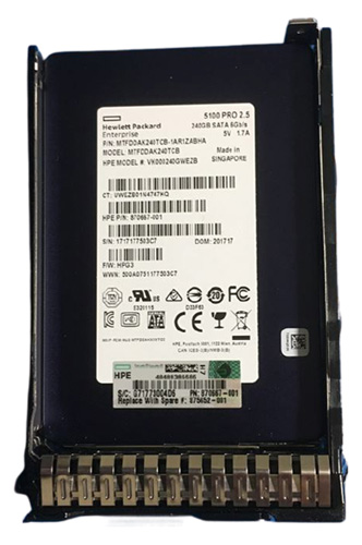 870667-001 | HPE 240GB SATA 6Gb/s Read-intensive 2.5 (SFF) Hot-pluggable SC Digitally Signed Firmware Solid State Drive (SSD)