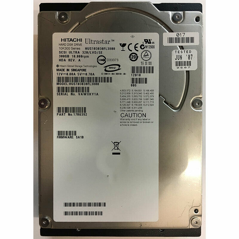 HUS103030FL3800 | Hitachi 300GB 10000RPM Ultra 320 SCSI 3.5 8MB Cache Ultrastar Hard Drive