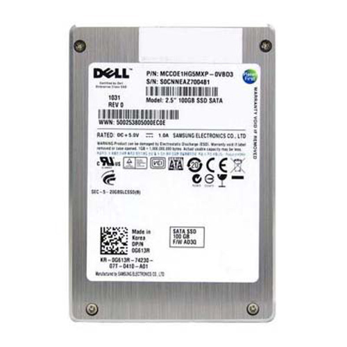 G613R | Dell EqualLogic 100GB 2.5 SATA Internal Solid State Drive (SSD)