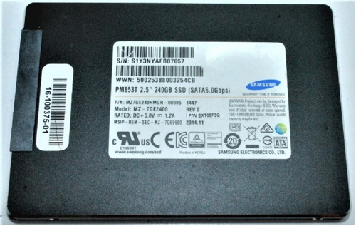 MZ-7GE2400 | Samsung PM853T 240GB SATA 6Gb/s 2.5 TLC Enterprise Internal Solid State Drive (SSD)