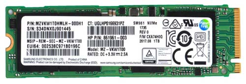 MZVKW1T0HMLH | Samsung 1tb Pcie Gen3 X4 Nvme M.2 2280 Sm961 Series Multi-level Cell Solid State Drive (SSD)