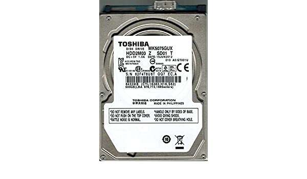 MQ01UBD050 | Toshiba 500GB 5400RPM USB 2.5 8MB Cache Mobile Hard Drive