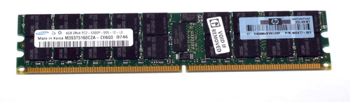 405477-061 | HP 4GB (1X4GB) 667MHz PC2-5300 CL5 ECC Dual Rank DDR2 SDRAM DIMM Memory Module for ProLiant Server DL585 G5 DL385 G5 BL465C G5 Series