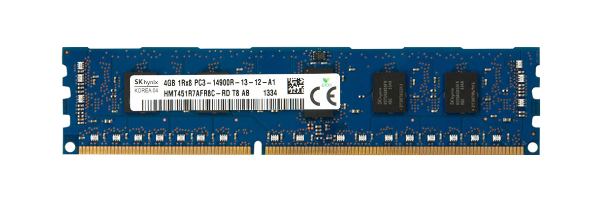 HMT451R7AFR8C-RDT8-AB | Hynix 4GB DDR3-1866MHz PC3-14900 ECC CL13 240-Pin DIMM 1.5V Single Rank Memory Module