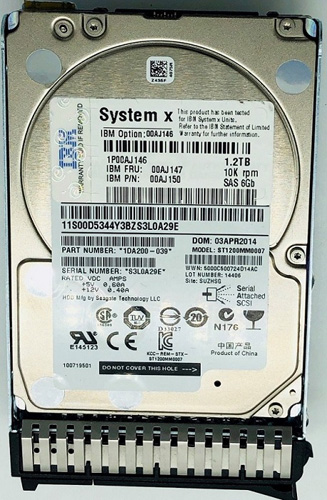 00AJ146 | IBM 1.2TB 10000RPM SAS 6Gb/s 2.5 Hot-pluggable Hard Drive