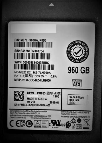 MZ-7LH960A | Samsung PM883 Series 960GB SATA 6Gb/s 2.5 Mixed-use TLC Internal Enterprise Solid State Drive (SSD)