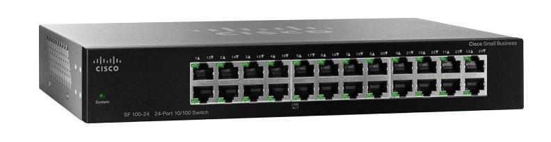 SF10024 | Cisco 100 Series 24-Ports 10/100Mbps Fast Ethernet 1U Rack-mountable Unmanaged Switch