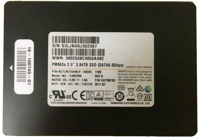 MZ7LM3T8HMLP-000K0 | Samsung PM863A 3.84TB SATA 6Gb/s 2.5 Solid State Drive (SSD)