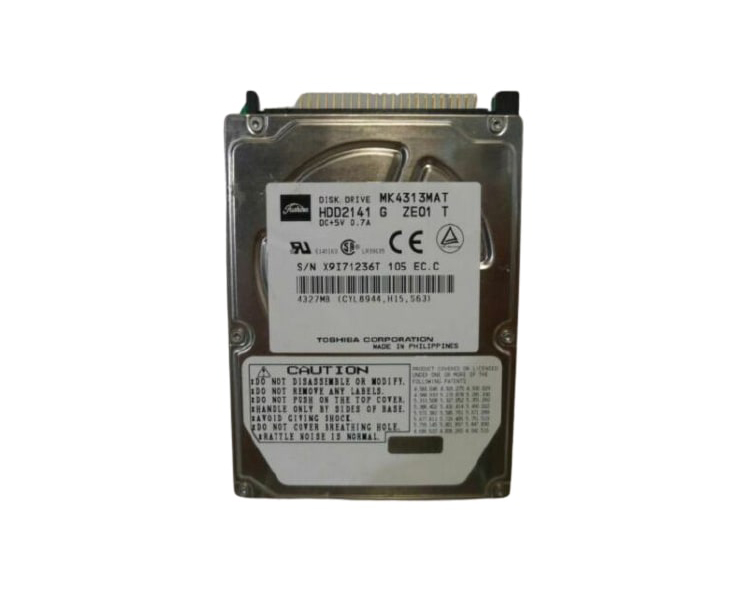 MK4313MAT | Toshiba 4.3GB 4200RPM IDE ATA-33 512KB Cache 2.5 Hard Drive