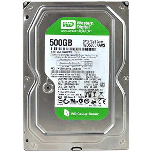 WD5000AAVS | WD Caviar 500GB 7200RPM SATA 3Gb/s 8MB Cache 3.5 Internal Hard Drive