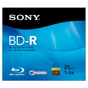 BNR25R3H/2 | Sony Blu-ray Recordable Media - BD-R - 6x - 25 GB - 1 Pack Jewel Case - 120mm