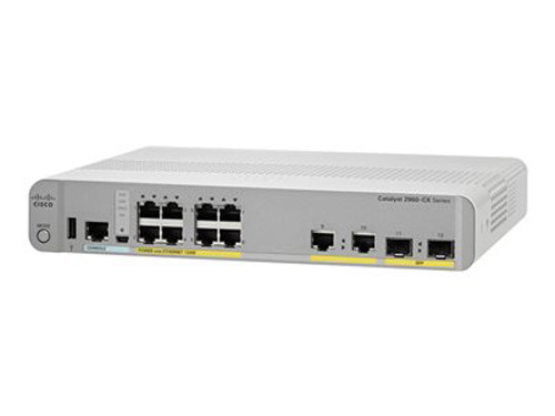 WS-C2960CX-8PC-L | Cisco Catalyst 2960CX-8PC-L Switch 8-Ports Managed Desktop, Rack-mountable, DIN Rail Mountable, Wall-Mountable