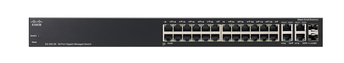 SRW2024-K9-NA-OB | Cisco SG300-28 28-Ports Manageable 26 x RJ-45 2 x Expansion Slots 10/100/1000Base-T Ethernet Switch