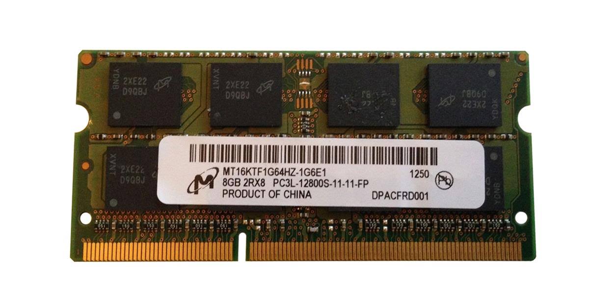 MT16KTF1G64HZ-1G6E1 | Micron 8GB (1X8GB) 1600MHz PC3-12800 CL11 non-ECC Unbuffered 1.5V DDR3 SDRAM 204-Pin SoDIMM Memory Module