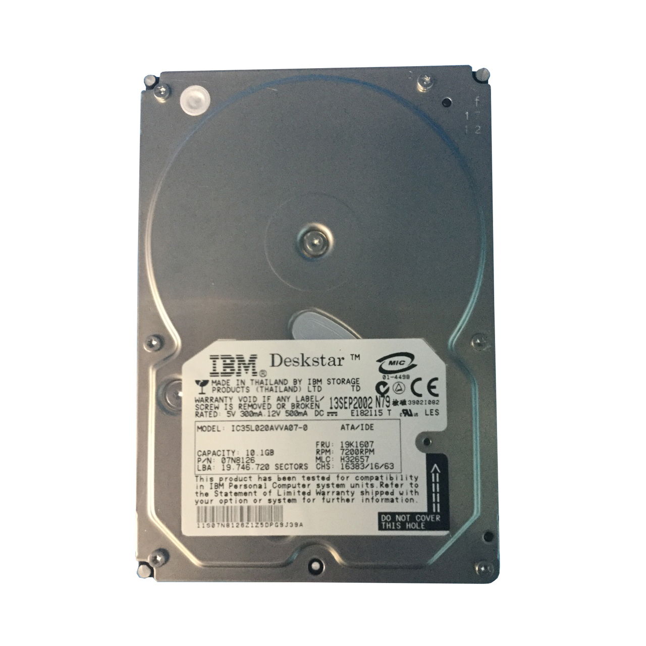 19K1607 | IBM 10GB 7200RPM IDE 3.5 Hard Drive
