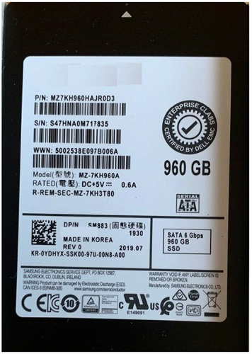 MZ7KH960HAJR0D3 | Samsung SM883 Series 960GB SATA 6Gb/s 2.5 Enterprise Solid State Drive (SSD)