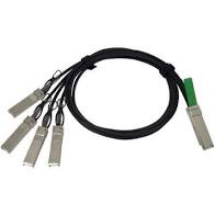 470-AAVO | Dell 1M 40GbE QSFP+ to 4X10GbE SFP+ Passive Copper Cable