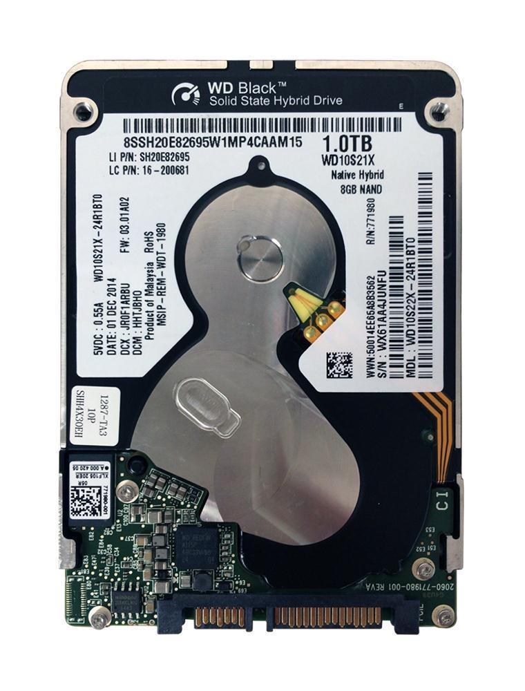 WD10S22X-75RW6T0 | Western Digital Black SSHD 1TB 5400RPM SATA 6Gbps 16MB Cache 16GB SSD 2.5 Internal Hybrid Hard Drive