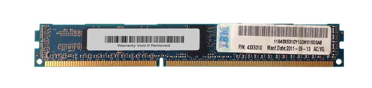 43X5310 | IBM 2GB DDR3-1333MHz PC3-10600 ECC CL9 240-Pin DIMM 1.35V Low Voltage Single Rank Memory Module