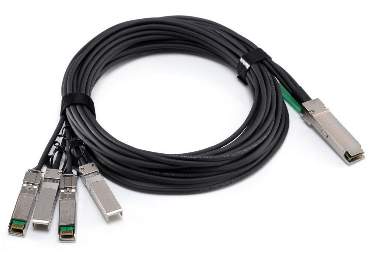 QSFP-4X10G-AC10M= | Cisco 40GBASE-CR4 QSFP+ to 4 10GBASE-CU SFP+ direct-attach breakout cable, 10-meter, active - QSFP-4x10G-AC10M=