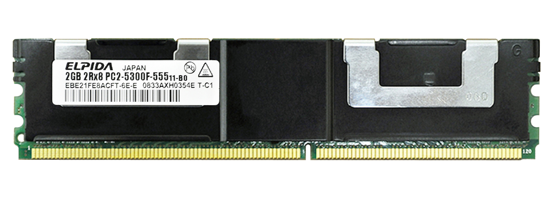 EBE21FE8ACFT-6E-E | Elpida 2GB DDR2-667MHz PC2-5300 Fully Buffered CL5 240-Pin DIMM 1.8V Dual Rank Memory Module