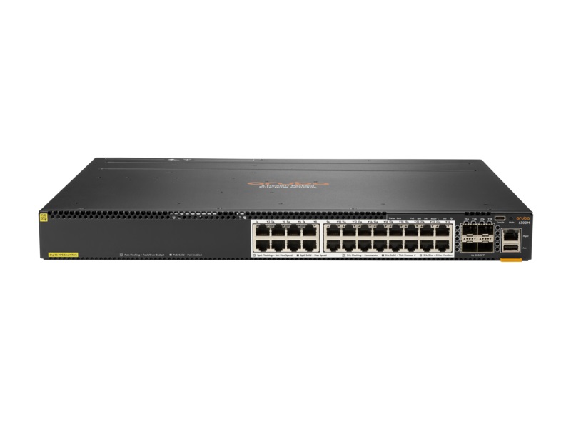 JL660-61001 | HPE Aruba 6300m 24-port Hpe Smart Rate 1/2.5/5gbe Class 6 Poe And 4-port SFP56 Switch - NEW