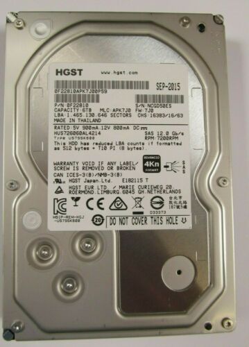 0F22810 | Hitachi 6TB 7200RPM SAS 12 Gbps 3.5 128MB Cache Ultrastar Hard Drive