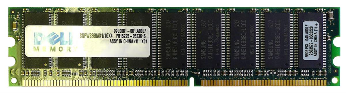 SNPWS360AK1/1GX4 | Dell 1GB DDR2-533MHz PC2-4200 Fully Buffered CL4 240-Pin DIMM 1.8V Memory Module