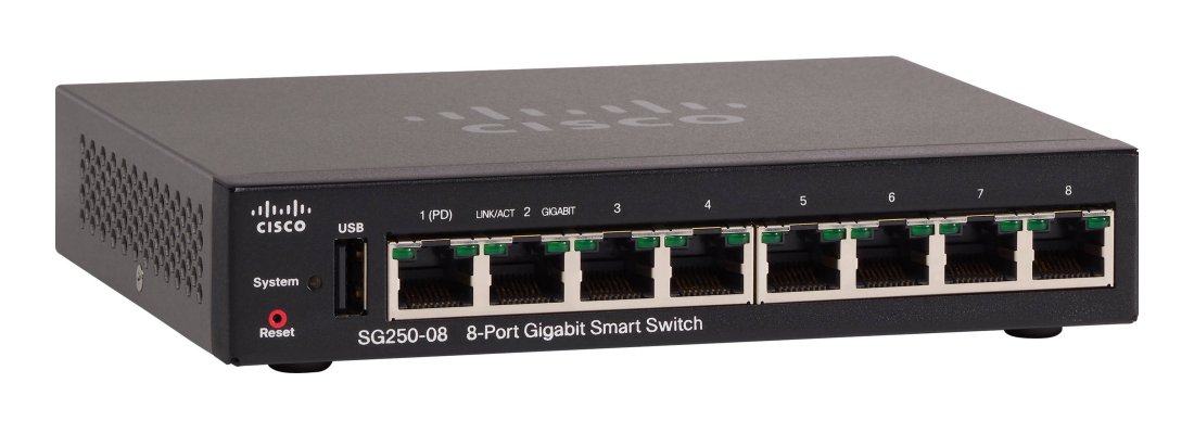 SG250-08-K9 | Cisco 250 Series SG250-08 Managed L3 Switch - 8 Ethernet Ports 1 POE, 1 POE+