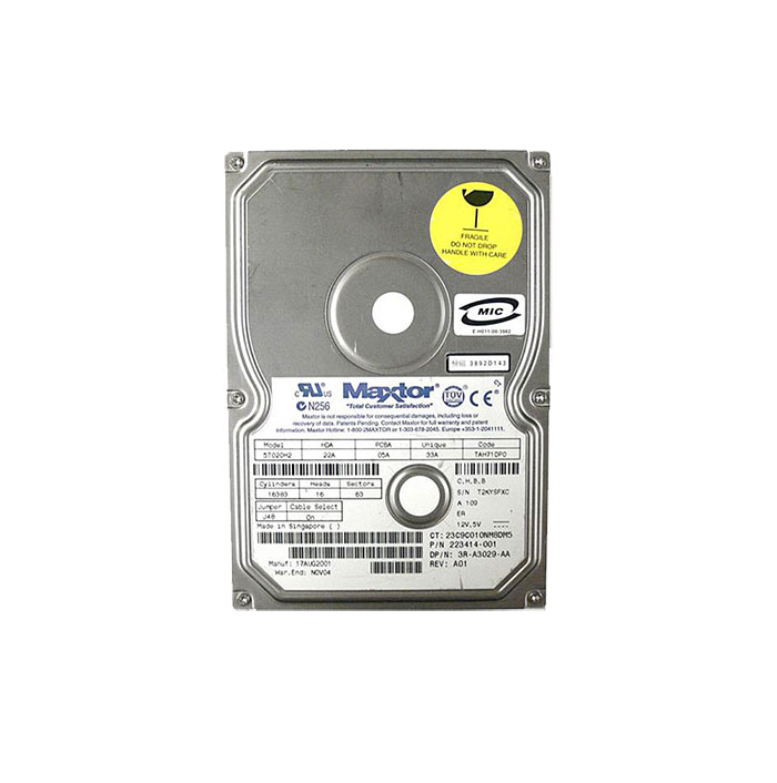 5T020H2 | Maxtor DiamondMax Plus 60 20.4GB 7200RPM ATA-100 2MB Cache 3.5 Hard Drive