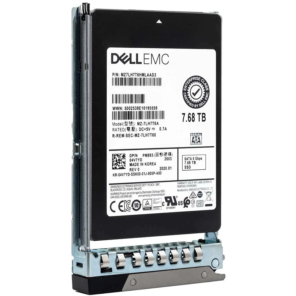 4V7YD | Dell 7.68tb Read Intensive Tlc Sata-6gbps 2.5inch Hot Plug Pm883 Solid State Drive SSD - NEW