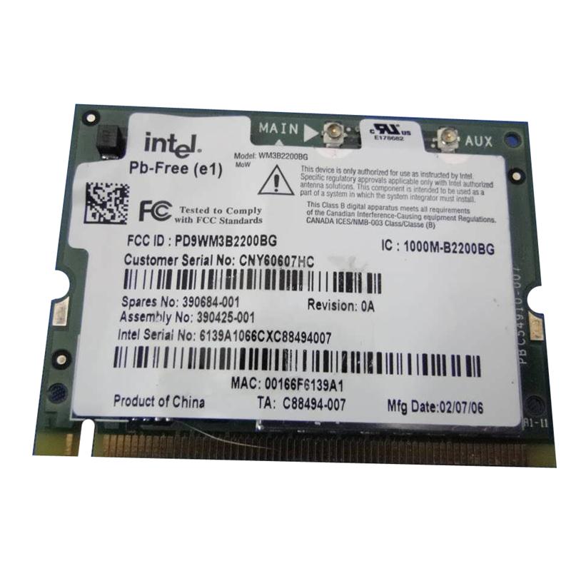 390684-001 | HP Mini PCI 54G WiFi 802.11b/g Wireless LAN (WLAN) Network Interface Card for NC4000/NC4010/NC6000 Series Notebooks