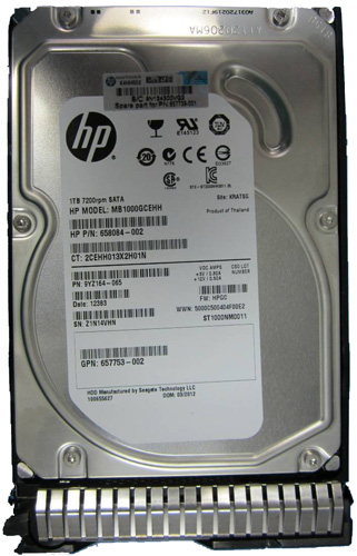 657749-001 | HPE 1TB 7200RPM SATA 6Gb/s LFF 3.5 SC Midline Hard Drive for Gen. 8 Server Series - NEW