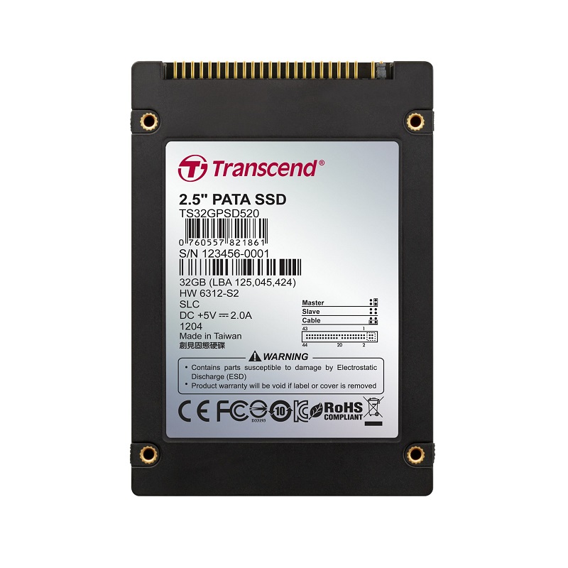 TS2GPSD520 | Transcend 2GB PSD500 IDE/ATA 2.5 Internal Solid State Drive (SSD)