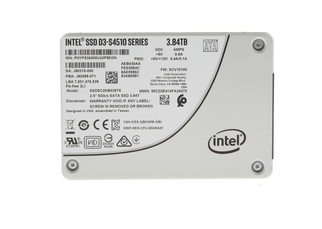 SSDSC2KB038T801 | Intel D3-S4510 Series 3.84TB SATA 6Gb/s 2.5 Read Intensive TLC Solid State Drive (SSD)