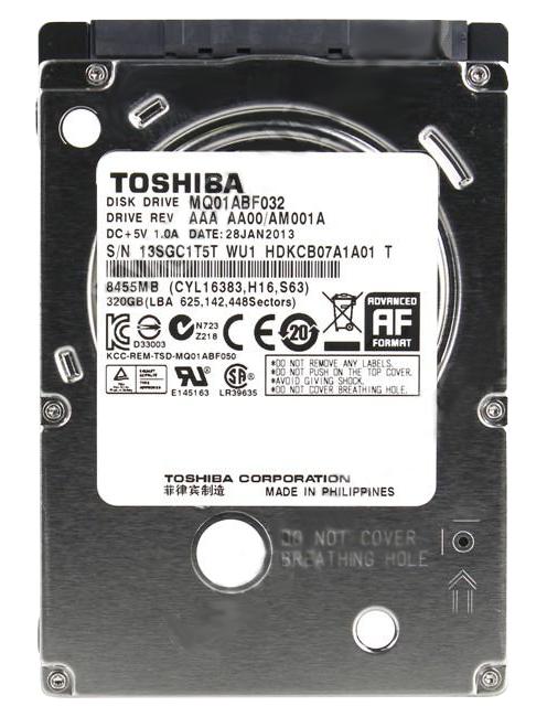 MQ01ABF032 | Toshiba 320GB 5400RPM SATA 6GB/s 32MB Cache 2.5 7MM Internal Solid State HYBRID Drive