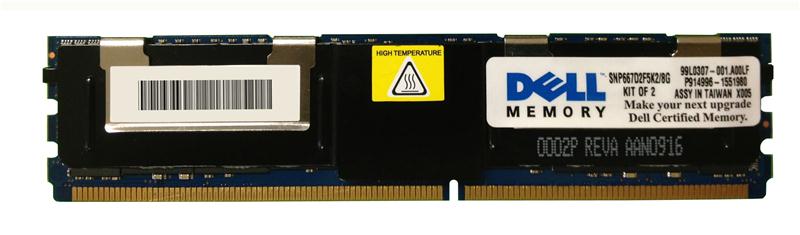 SNP667D2F5K2/8G | Dell 8GB (2x4GB) 667mhz Pc2-5300 240-pin 2rx4 Ecc DDR2 SDRAM Fully Buffered DIMM Memory Kit for PowerEdge Server