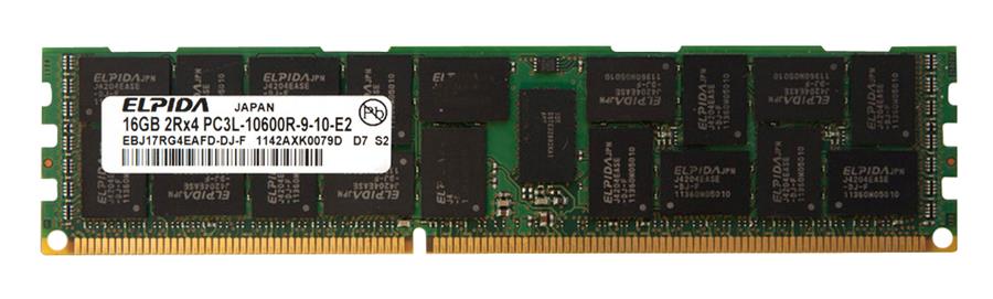 EBJ17RG4EAFD-DJ-F | Elpida 16GB DDR3-1333MHz PC3-10600 ECC CL9 240-Pin DIMM 1.35V Low Voltage Dual Rank Memory Module