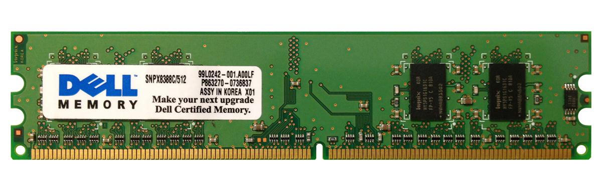 SNPX8388C/512 | Dell 512MB DDR2-667MHz PC2-5300 non-ECC Unbuffered CL5 240-Pin DIMM 1.8V Memory Module