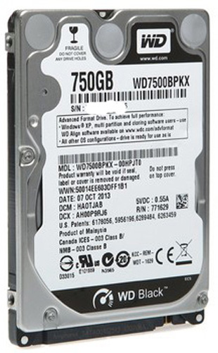 WD7500BPKX | WD Black 750GB 7200RPM SATA 6Gb/s 16MB Cache 2.5 Internal Hard Drive