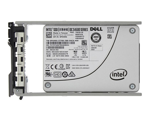 FH49G | Dell 480GB Read-intensive Triple Level-Cell (TLC) SATA 6Gb/s 2.5 Hot-pluggable DC S4500 Series SSD for PowerEdge Server - NEW