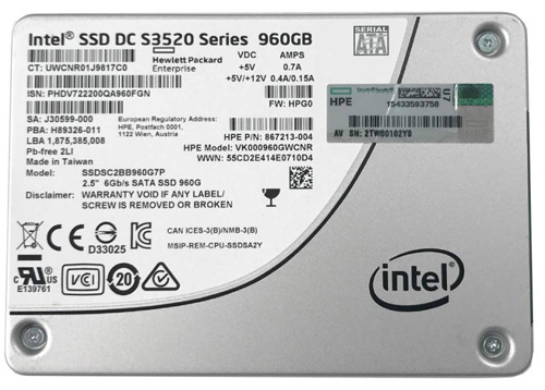 SSDSC2BB960G7P | Intel DC S3520 Series 960GB SATA 6Gb/s 3D1 MLC 2.5 Solid State Drive (SSD)