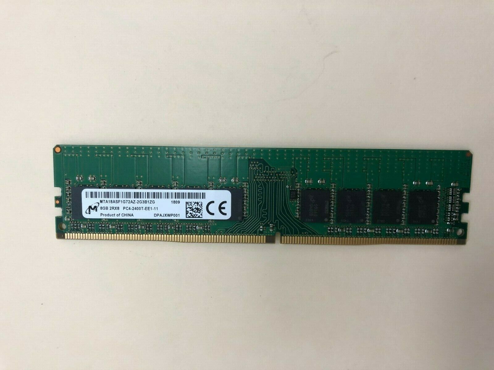 MTA18ASF1G72AZ-2G3B1 | Micron 8GB (1X8GB) 2400MHz PC4-19200 CL17 ECC Unbuffered Dual Rank DDR4 SDRAM 1.2V 288-Pin DIMM Memory Module