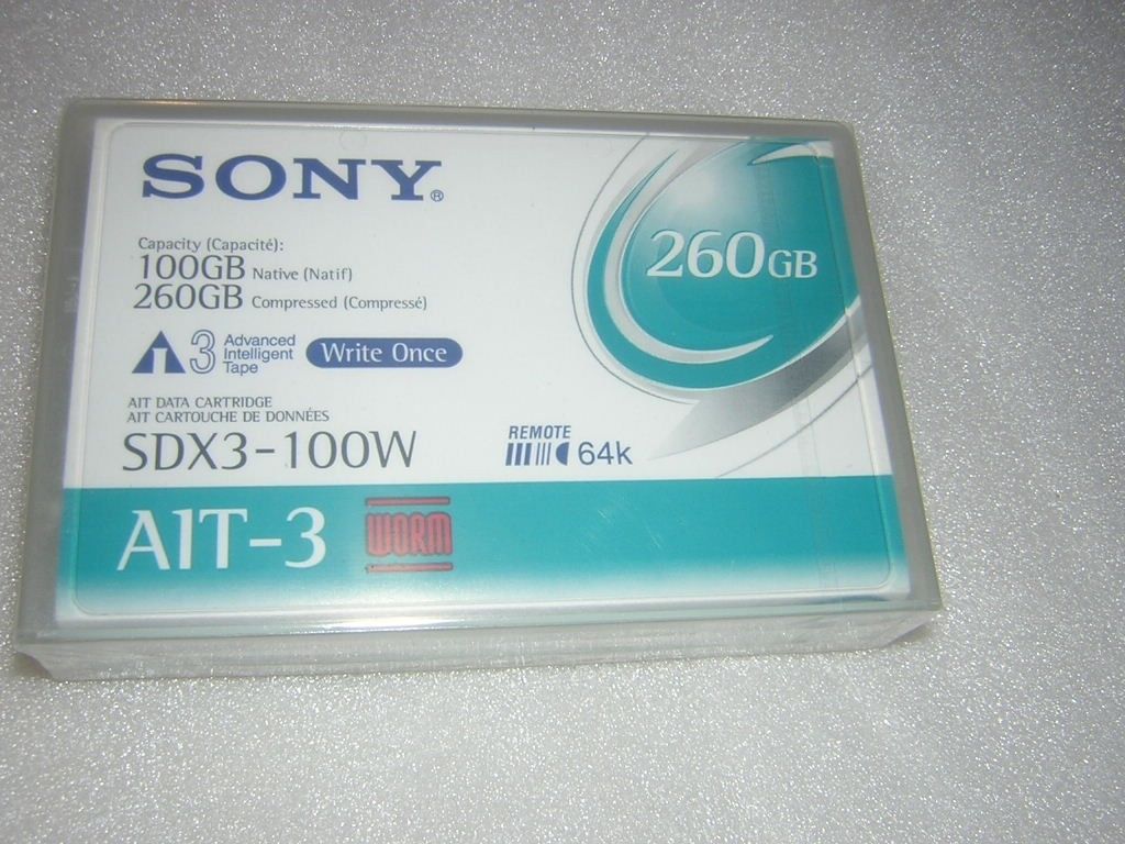 10SDX3100B//A | Sony AIT-3 Data Cartridge - AIT AIT-3 - 100GB (Native) / 260GB (Compressed)
